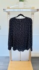 LOFT Damen Henley-Bluse groß schwarz abstraktes Muster Langarm