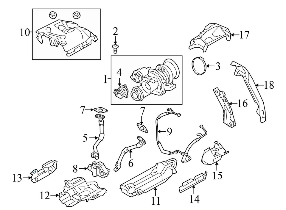15-19 BMW ALPINA B6 XDRIVE GRAN COUPE — правый турбо теплозащитный экран / накладка - Изображение 3 из 4