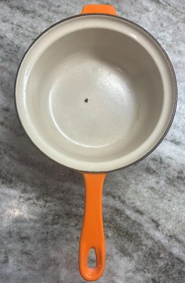 VTG Cousances #18 Le Creuset Orange Cast Iron Saucepan No Lid R42