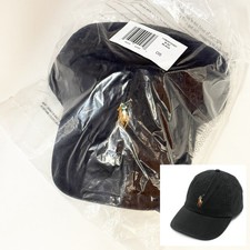 NEW Unisex Polo Ralph Lauren Logo-Embroidered Baseball Cap BLACK