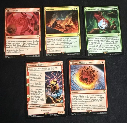 MTG Final Fantasy VII Rare Spell 5 Card Lot Chaos Warp Decimate Meteor FIC