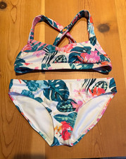 Raisins Girls bikini swimsuit size 12 tropical print Brand New