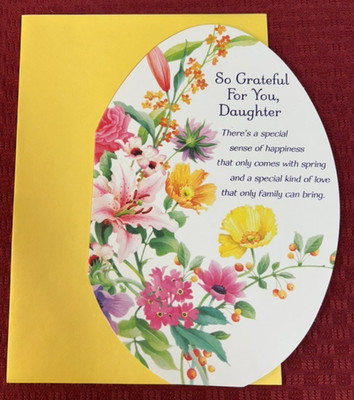 Happy Easter Greeting Card & Envelope  ~ So Grateful For You, Daughter