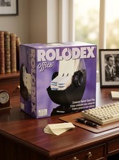 Vintage Rolodex 66891 Covered Swivel Card File Black with 500 Cards 3 x5 in card