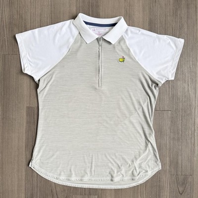Augusta National Golf Club Polo Shirt Womens Large Gray White Masters Golf