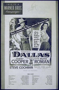 DALLAS 1950 Gary Cooper, Ruth Roman, Steve Cochran US PRESSBOOK