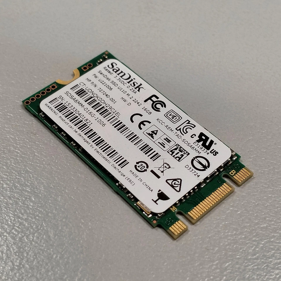 Sandisk U110 16GB MLC SATA SSD 6Gbps M.2 2242 SDSA6MM-016G-1006 HP 727240-001 - Image 2 of 4