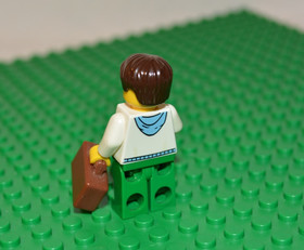 LEGO Town City Worker Business Man with Brown Briefcase Minifigure 3177  TWN096