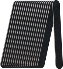 20 Pack 100/180 Grit Nail Files, Black Professional Reusable Emery Boards Nail F
