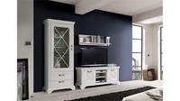 Wohnwand Weiß Landhaus Anbauwand Wohnzimmer Set Kashmir 2 In Pinie Inkl. Led