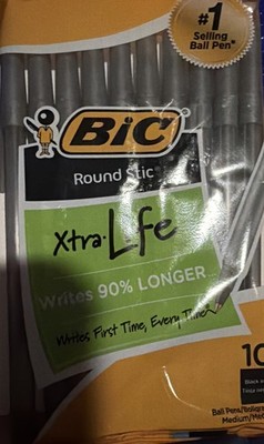 Big Round Stic Black Ink Pen Pckg 10  / 10 Packages = 100 Pens New Sealed
