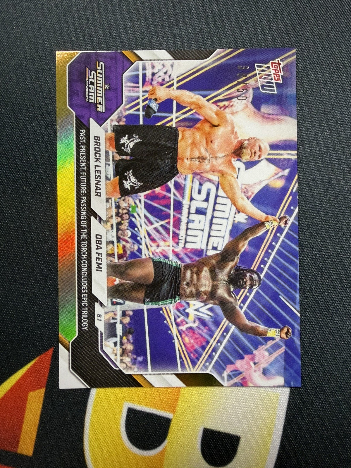 2026 Topps Now WWE #78 Gold /50 Brock Lesnar - Oba Femi SummerSlam