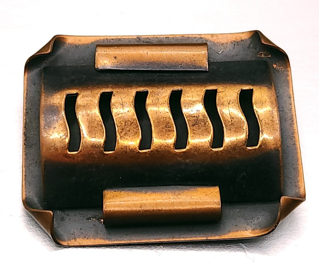 Vintage Solid Copper Rectangular South Western Br… - image 1