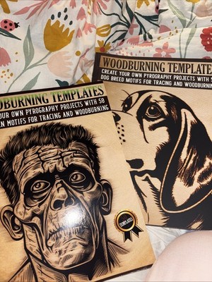 Woodburning Templates: Dog Faces & Halloween for Tracing and Woodburning