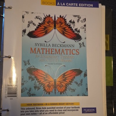 Pearson Math for Elementary Teachers Activity Manual 3rd Loose-Leaf