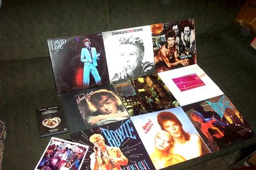 DAVID BOWIE 8 LP, EP LOT w YOUNG AMERICANS, PINUPS, DAVID LIVE, CHANGES ONE +DVD
