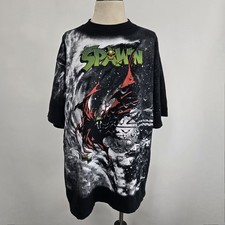 Vintage 90's Spawn Comic Book T-Shirt 1997 All Over Print Aop Allsport XL