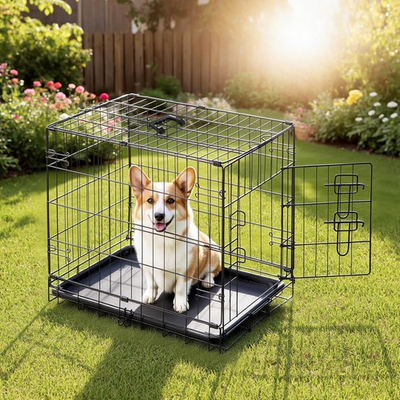 #ad Dog Crate Cage Kennel Heavy Duty Metal Indoor Outdoor Kennel Pen Folding $29.44