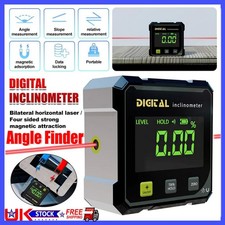 360° Magnetic Digital Protractor Angle Finder w/ Laser 4-side Inclinometer Level