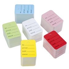 Uniclife 900 Pcs Unstrung Price Tags for 1.96" x 1.37", Rectangular-6 Colors
