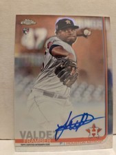 Framber Valdez 2019 Topps Chrome Refractor On-Card Auto /499 Rookie Astros. rookie card picture