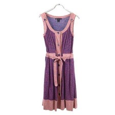 MARC BY MARC JACOBS XS Sleeveless Ribbon Dress Purple Cotton Women