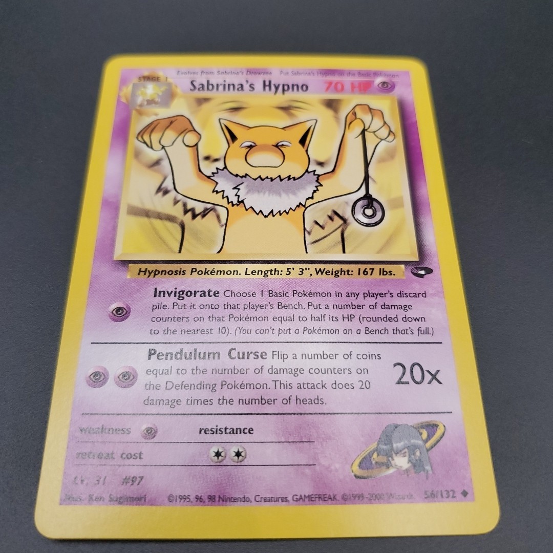Sabrina's Hypno NM Gym Challenge Regular Non Holo 56/132 Pokemon TCG 2000