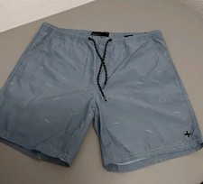 Tavik Men's Blue Geometric Swim Shorts Bottom Size L Regular Back Pocket