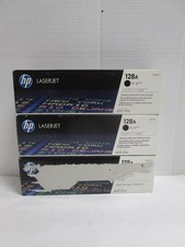 HP 128A CE320A LaserJet Printer Toner Cartridge BLACK LOT OF 3 FREE SHIPPING