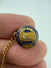 FPL Florida Power & Light 10 Years Employee Service Tie Tack Pin - 1/20 10K GF