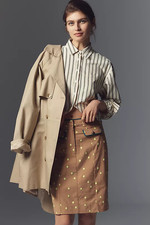 NWT ANTHROPOLOGIE MAEVE CLEAN TROUSER COLUMN KNEE-LENGTH SKIRT- SIZE XXS