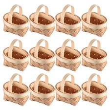 20 Pcs Mini Straw Baskets With Handles Small Food Woven Baskets For Party Favors