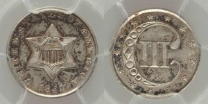 Uncirculated 1851 Three-Cent Uncirculated Silver Coin PCGS Graded MS65