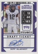 2020 Contenders Draft Picks College Ticket Blue Foil Jeff Gladney #243 Auto ma3