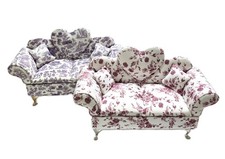 SOFÁ MORADO, ROSA BLANCO FLORAL INODORO ASIENTO DE AMOR JOYERÍA BARATIJA CAJA SOPORTE + ESPEJO