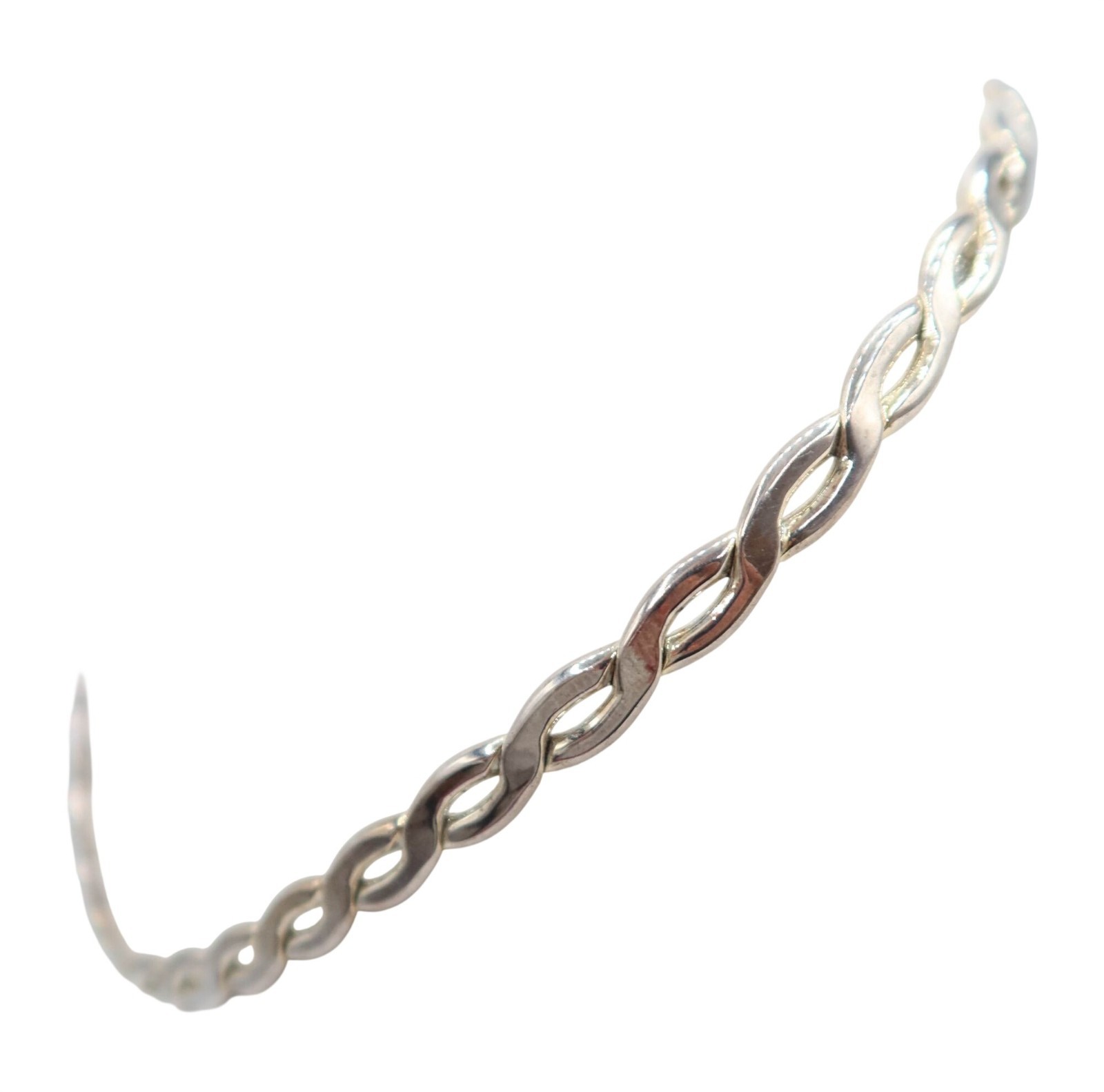 Silver Tone Solid Braided Collar Choker Necklace … - image 4