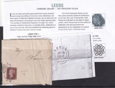 Product Image: 1d penny red  Black plate 9 Leeds type2  Maltese Cross on piece