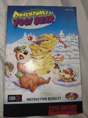 Super Nintendo SNES Authentic Manual Only Adventures Of Yogi Bear SNS-Y8-USA