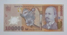 2001 Banca Nationala A Romaniei Romania - 100000 Lei Banknote No. 034C 6427231