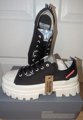 Palladium Revolt Lo TX Black Platform Sneakers Size 8 Chunky Lug Sole EU 39.5
