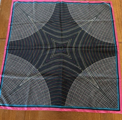 Vintage 1980s Veresa Vera Neumann Neck Head Scarf Geometric Disco 27  Excellent