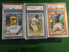 PSA LOT 1st Bowman Chrome Sapphire /75 Shortridge Oliva AUTO Tucker MLB Pirates