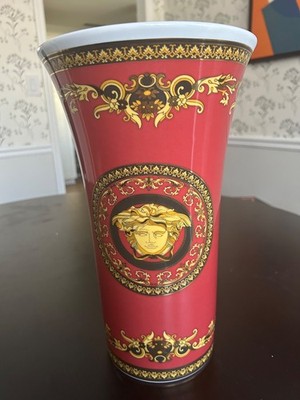 VERSACE MEDUSA Rosenthal red 14 inch vase.