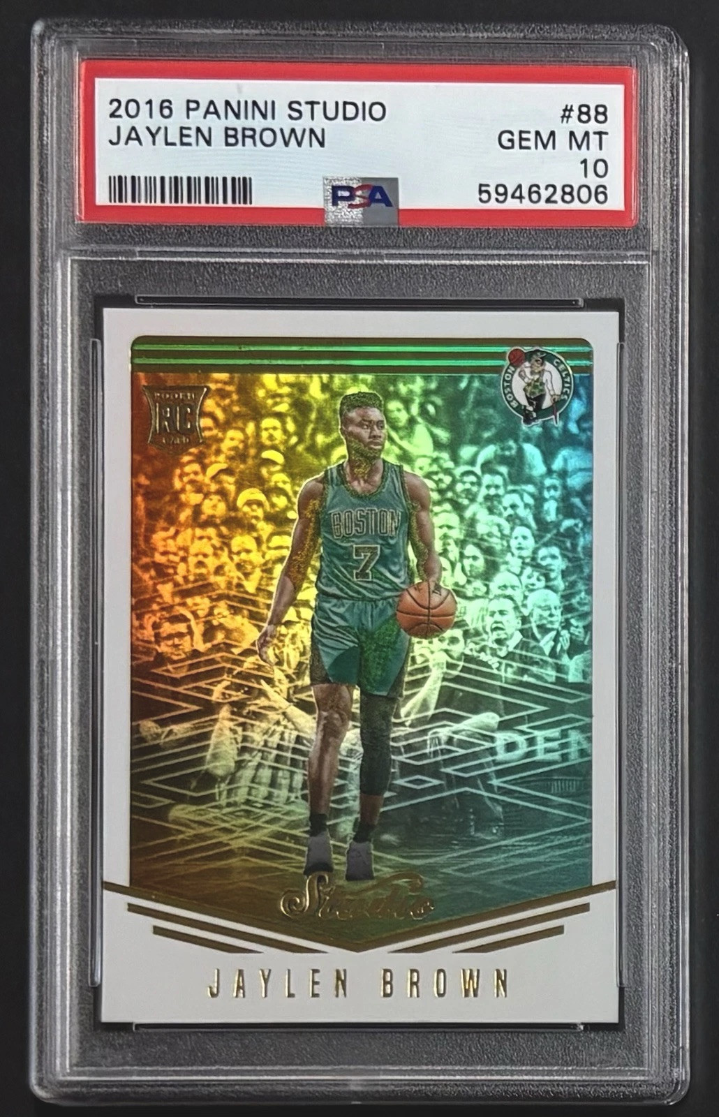 2016-17 Panini Studio Jaylen Brown RC Rookie #88 PSA 10 GEM MINT Celtics 🔥