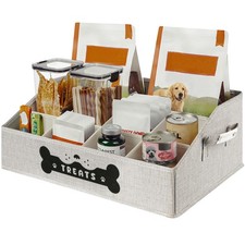 Dog Treat Container, Dogs Storage Organizer with Removable Dividers, Collapsi...