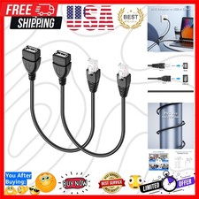 USB to RJ45 Ethernet Cable 2 Pcs USB Female to RJ45 8P4C Ethernet Male Extens...