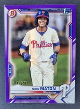 2021 Bowman - Nick Maton RC Prospects Bowman 1st Purple /250 Phillies #BP-5