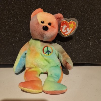 Peace Bear Ty Beanie Baby: 1996 -12 Tag Errors Peace Rare (most ever recorded)