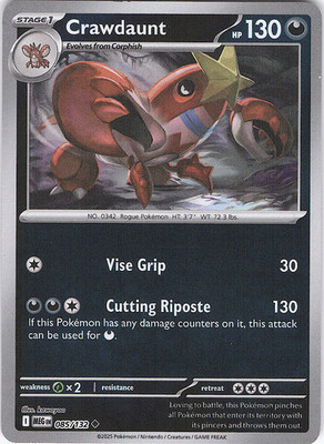 Crawdaunt Uncommon ME01: Mega Evolution 085/132 NM