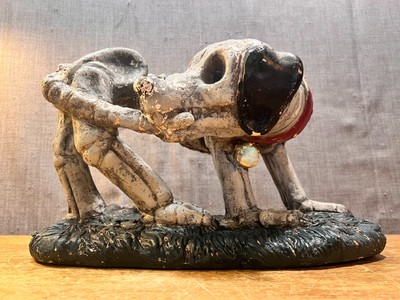 Vintage Skeletal Dog Eating His Tail Garden Sculpture Statue Figure Yard Art